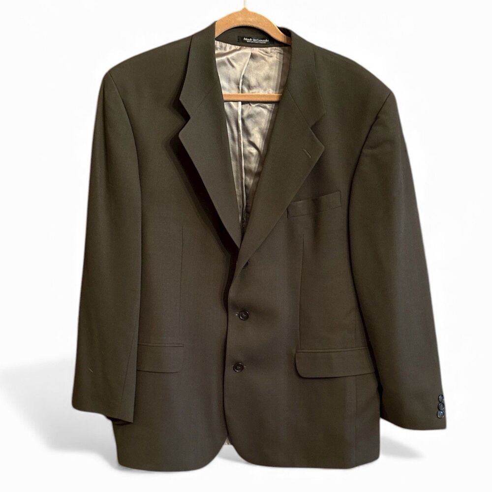 Bachrach Men’s 44R 100% Virgin Wool Sport Coat Blazer Jacket 2 Button Classic
